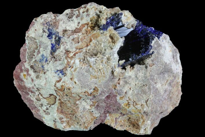 Vibrant Azurite Crystal in Matrix - Morocco #90329